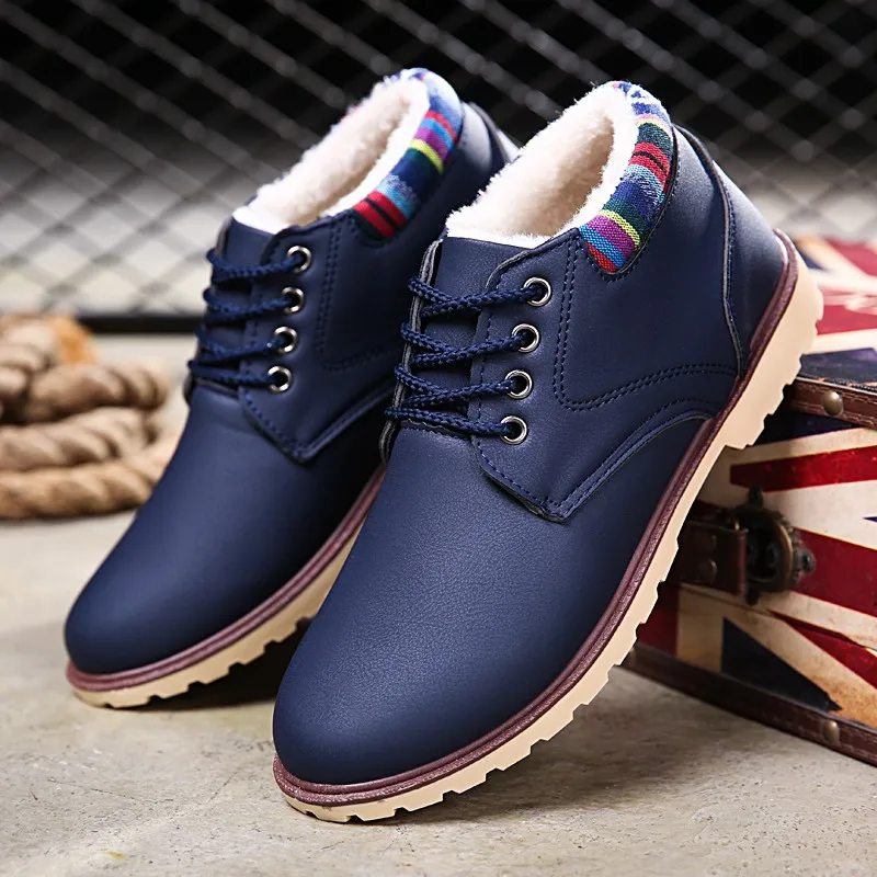 YeddaMavis Brown Men Boots Genuine Leather Lace-up Shoes Vintage British Snow Autumn Winter Casual Ankle | Обувь