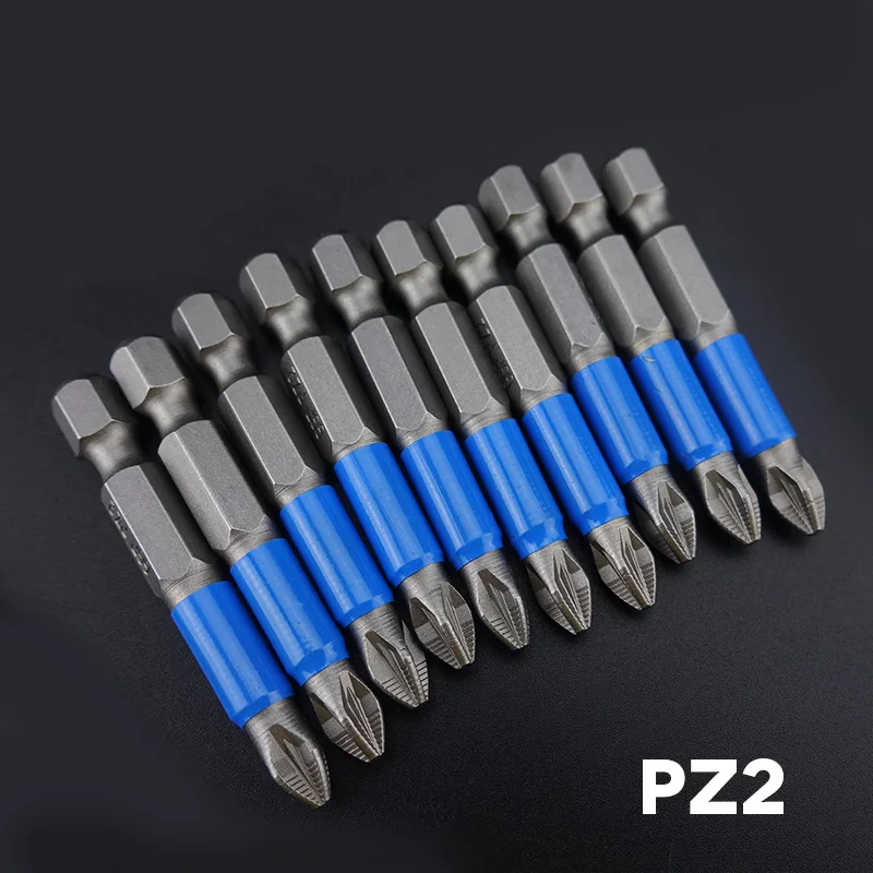 10 шт./Лот 50 мм GCr15 posidrive Bits Нескользящие биты для отвертки с шестигранным