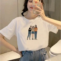 female top clothing women t shirt oversized friends graphic print korean fashion aesthetic tees white vintage t shirt for girl