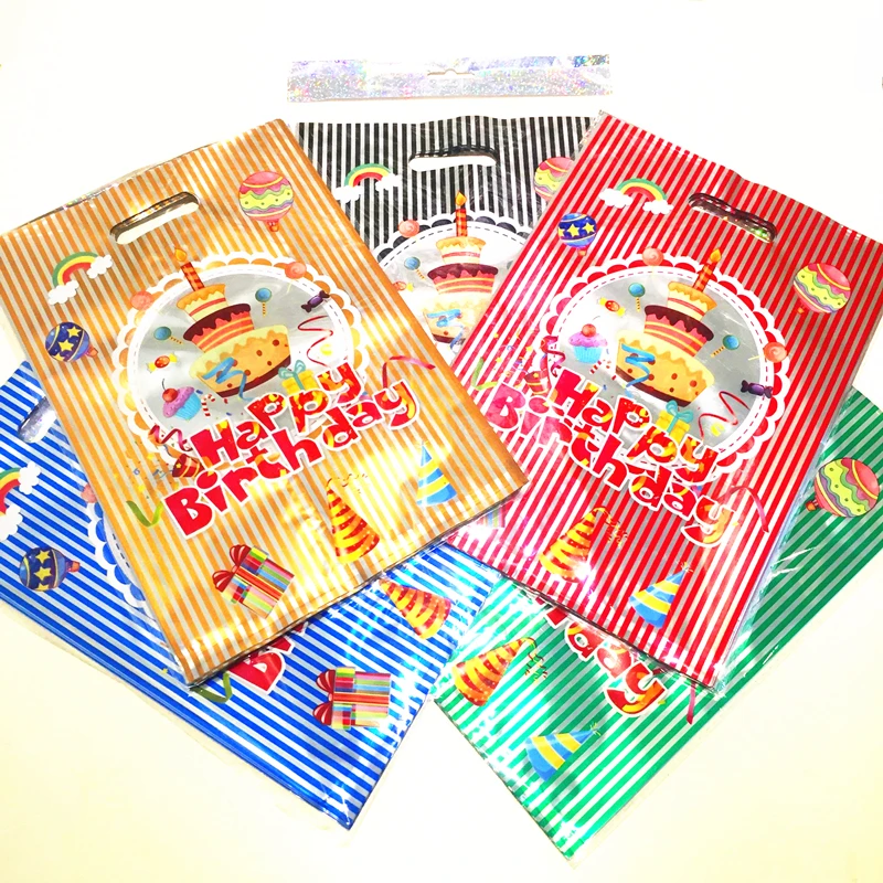 10 шт. алюминиевый пластиковый пакет с ручками для дня рождения рождественские