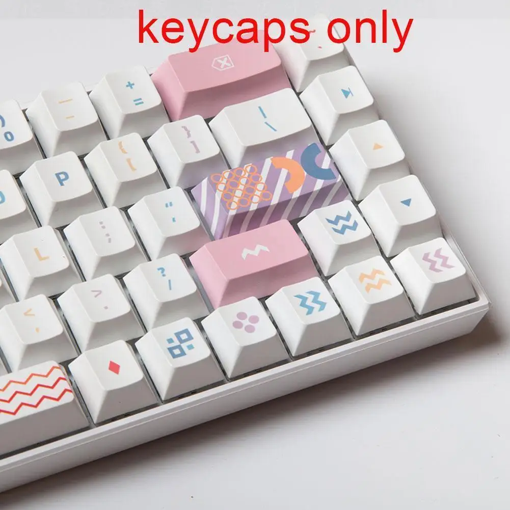 

125 Key Keycap for CHERRY Profile PBT Sublimation Mechanical Keyboard Keycap Cross Shaft for CHERRY MX Switch 61/64/68/ D3S8