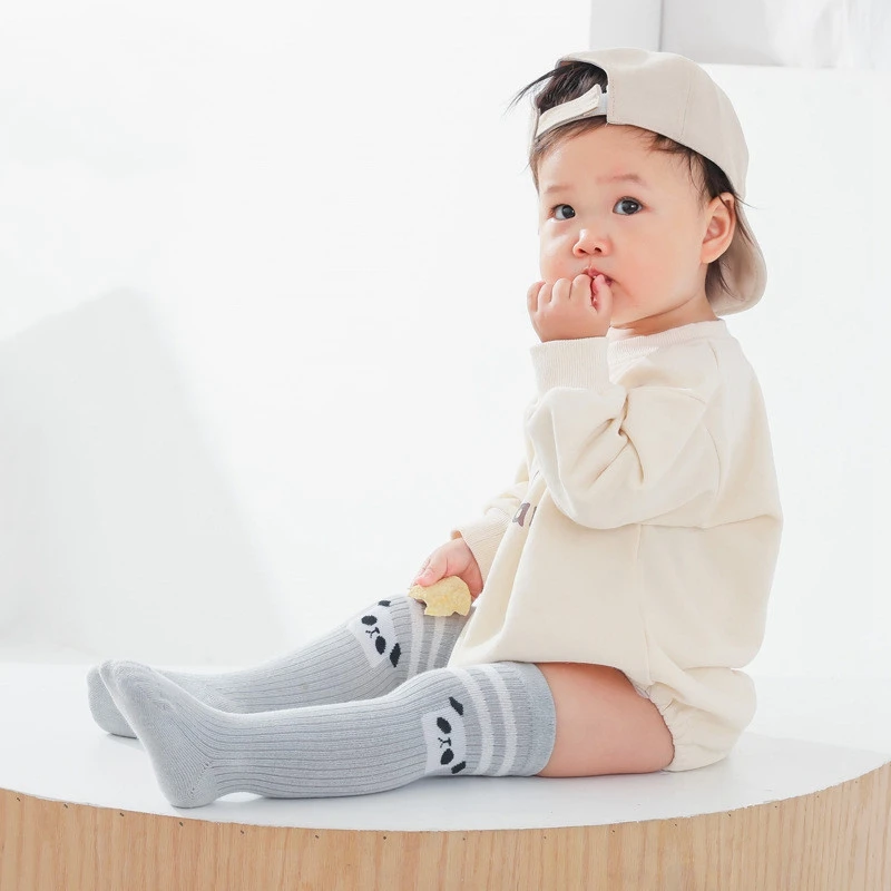 1 par beb&eacute; ni&ntilde;os ni&ntilde;as medias de algod&oacute;n de dibujos animados de ni&ntilde;os Oto&ntilde;o Invierno calentador de la pierna Calcetines Ni&ntilde;o antideslizante hasta la rodilla medias largas calcet&iacute;n-5