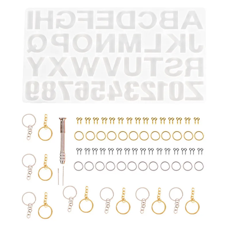 

1 Set Crystal Epoxy Resin Mold Alphabet Letter Number Keychain Pendant Casting Silicone Mould DIY Crafts Jewelry Making Tools