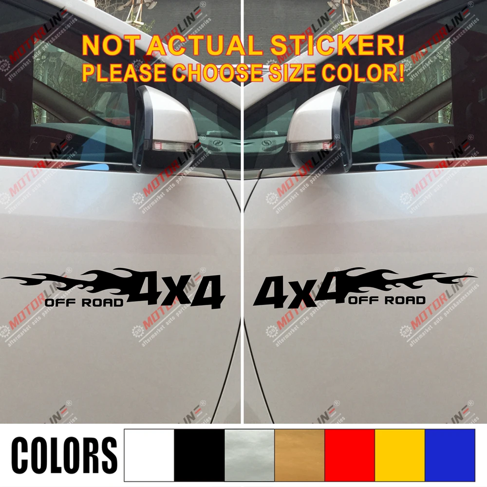 

Pair 4X4 Off Road Fire Car Decal Sticker Vinyl Truck pick color and size