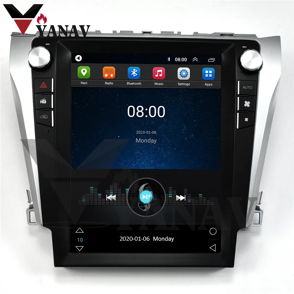 Мультимедийный плеер на Android 12 1 вертикальный экран 9 0 дюйма в стиле tesla для Toyota Camry