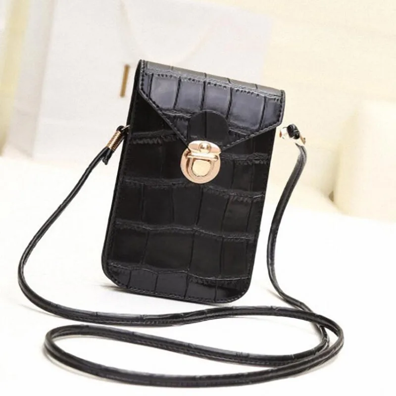 

Silver Mobile Phone Mini Bags Small Clutches Shoulder Bag Crocodile Leather Women Handbag Black Clutch Purse Handbag Flap