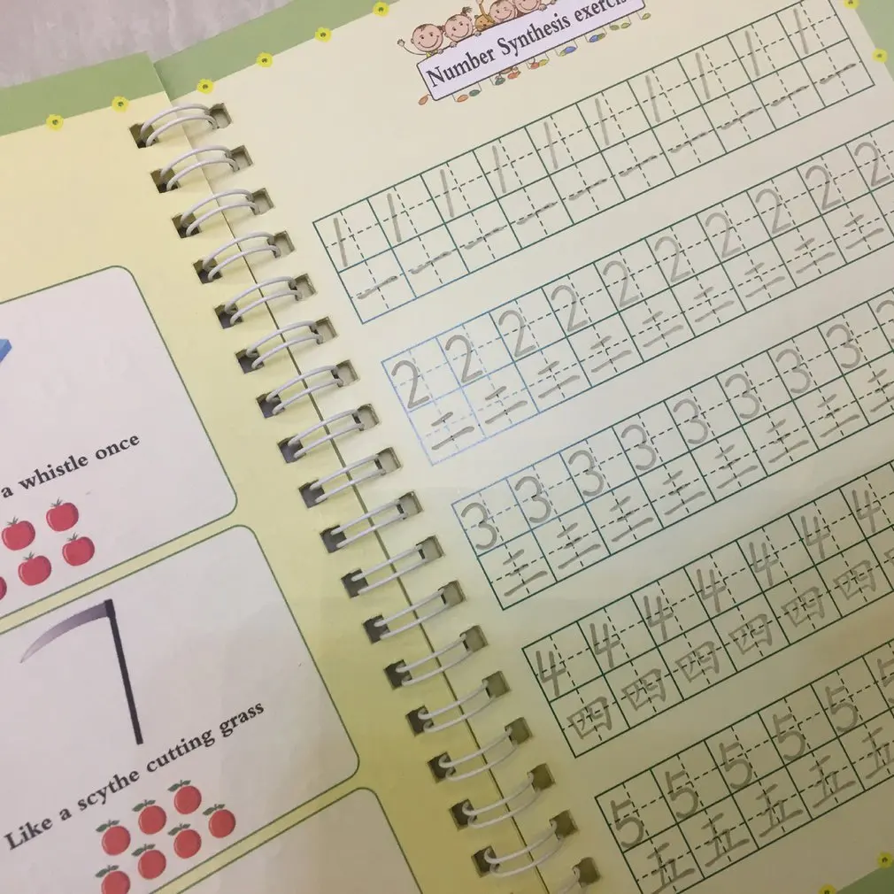 

Reusable Practice Copybook For Kids Print Handwiriting Workbook Reusable Writing Practice Book Four Books With Pen