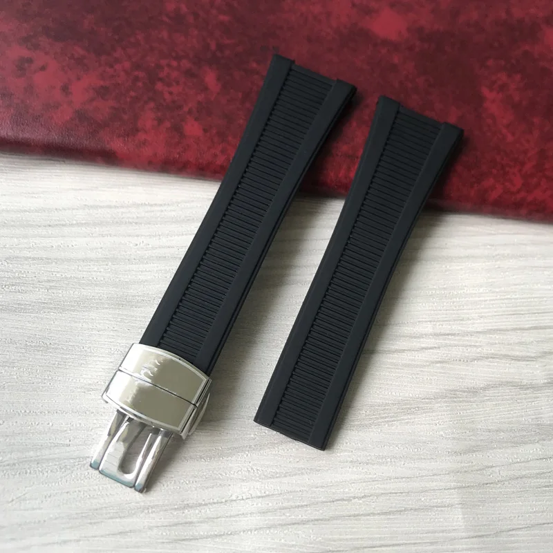 25*18mm Black Blue Brown Gray Rubber Silicone Watch band strap For Patek PP 5711 / 5712G Nautilus wristband  bracelet