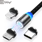 Магнитный кабель Udyr usb Type-C, Micro usb, для iPhone xr, Xiaomi, Samsung мобильный телефон, 1 м, 2 м