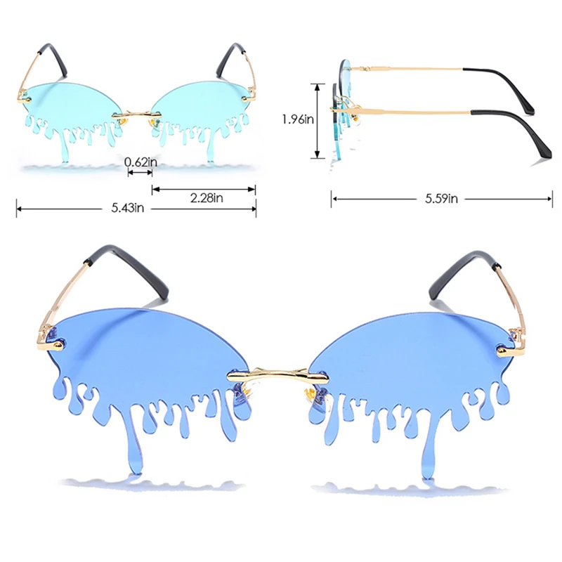 Очки солнцезащитные женские без оправы модные уникальные винтажные солнечные