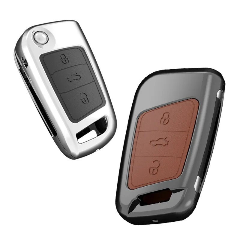 

Zinc alloy Car Remote Key Case Cover Holder Shell Fob For Volkswagen VW Magotan Passat B8 Golf For Skoda Superb A7 Accessories