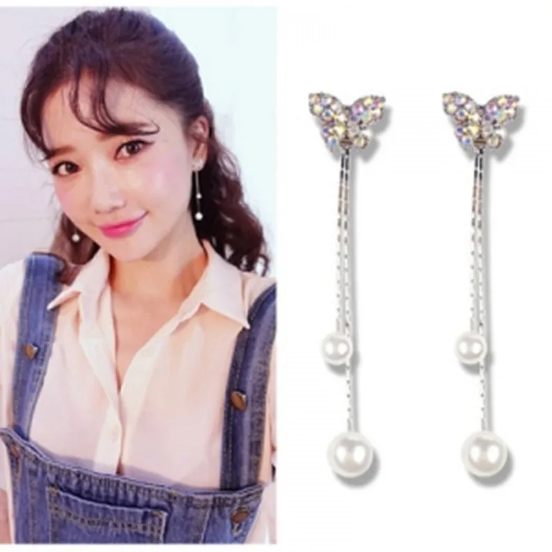 Новые изысканные серьги в виде цветов корейские личные характерные с жемчугом и