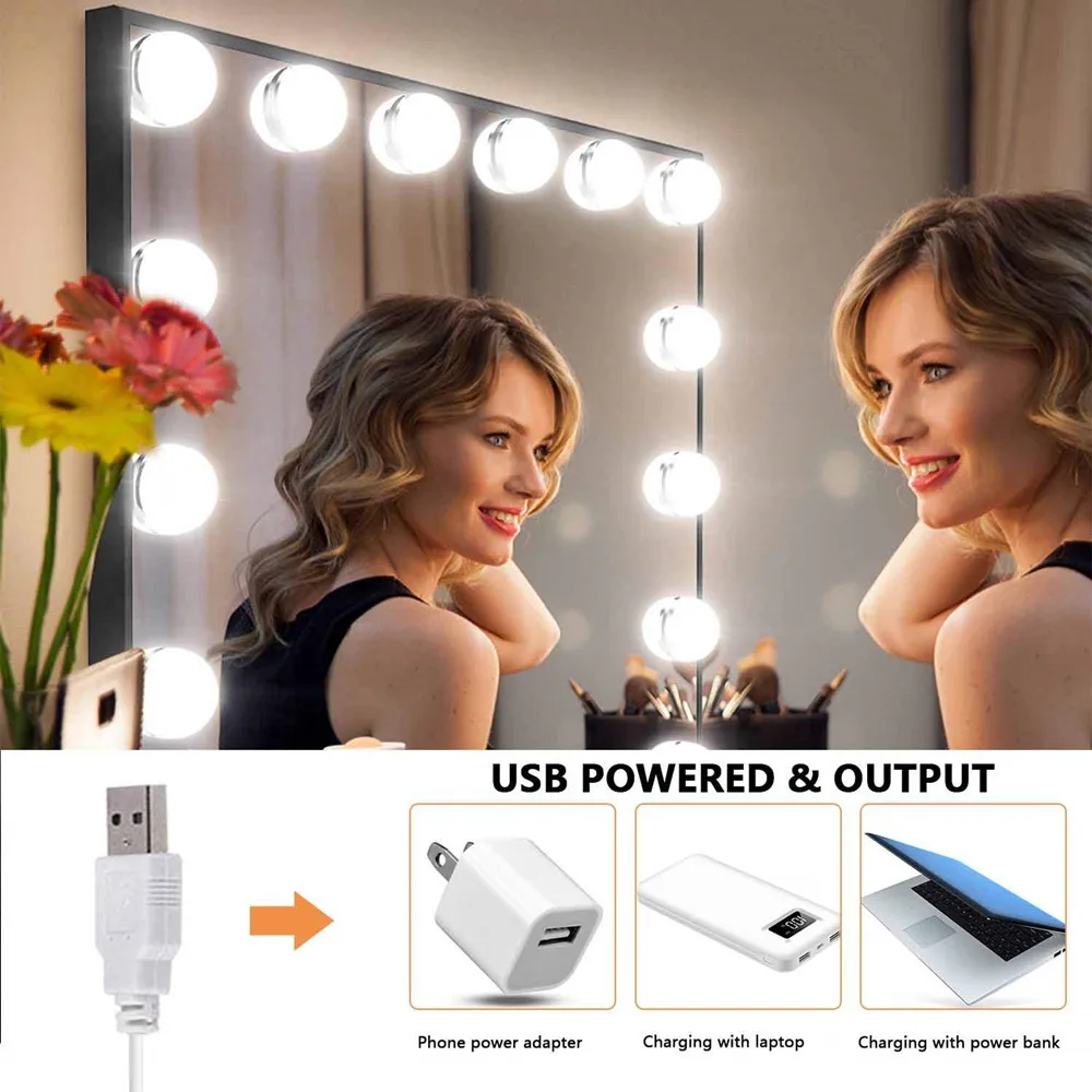 5 в светодиодный зеркальный светильник для макияжа голливудский туалетный