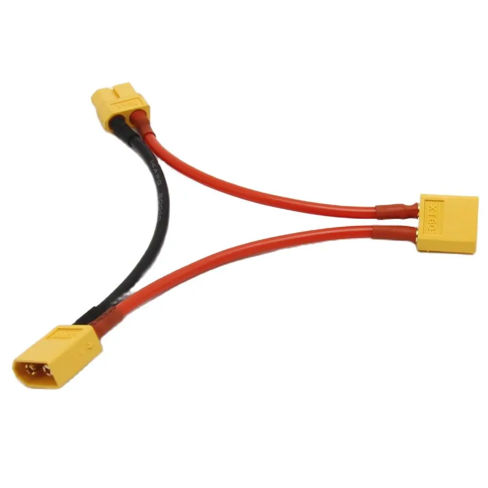 10 см 14Awg силиконовый последовательный кабель XT60 штекер на 2 штекера FPV