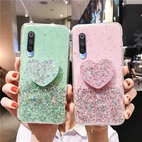 for samsung a02 a02s case luxury bling glitter heart holder phone cover for samsung a02s 6 5 a 02s a 02 soft silicone covers