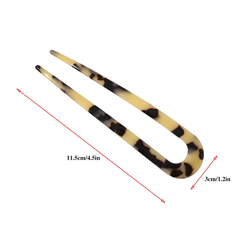 

2021 Chinese Style Acetate Hair Fork U Shaped Hair Clip Acetate Hairpin DIY Styling Tool Marble Print Tortoiseshell Hair Sticks