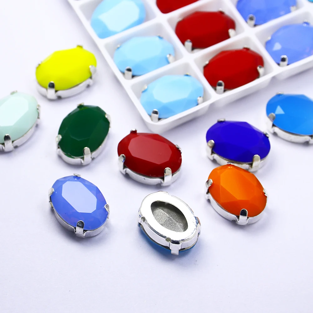 Серебряная или Золотая оправа в форме когтя искусственные кристаллы овальные