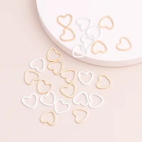100pcs small hollow hearts connectors beads for diy bracelets necklaces gold silver color 10x10mm making finding charms jewelry