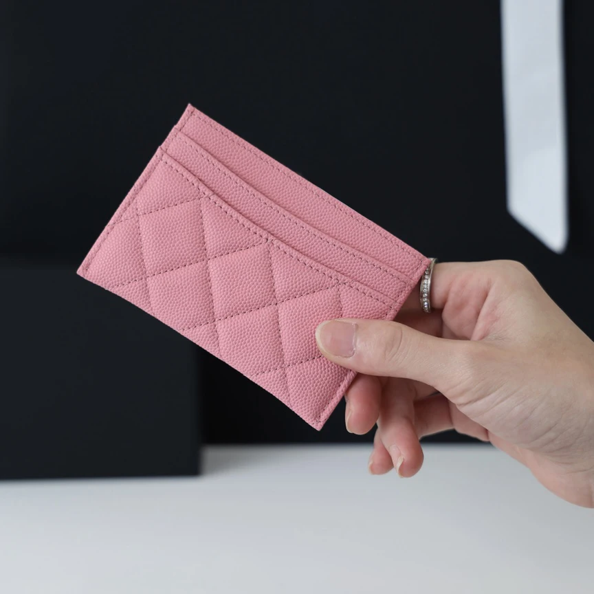 

Best quality imported 100% caviar leather luxury brand women's card holder
