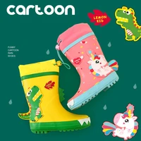 cartoon unicorn dinosaur boots boy rain boots rubber waterproof anti skid shoes size 22 35 baby girls snow boots