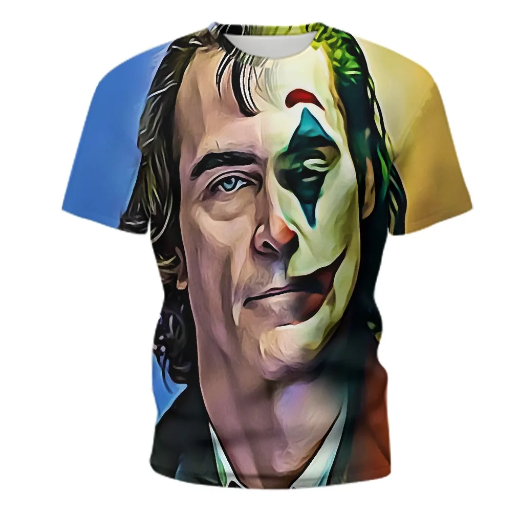 

Summer Hot-selling Wild Men's T-shirt 3D Horror Wild Face Print T-shirt Hip Hop Fun Round Neck Short Sleeve