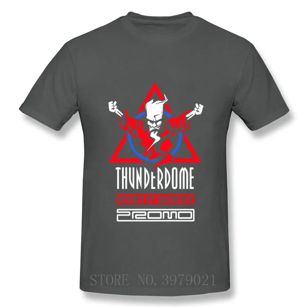 Уникальные футболки Thunderdome Heroes Of Hardcore and DJ Promo с круглым вырезом, хлопок, Мужская футболка с коротким рукавом, большие размеры - Цвет: dark grey