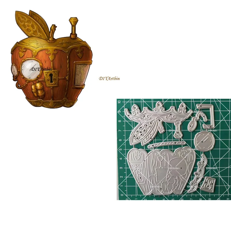 

2021 New Metal Cutting Dies Steampunk and Apple idea Die Cut Scrapbooking For Crafts Card Making Clock Layering Dies