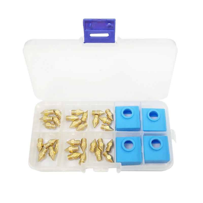 

3D-принтеры Запчасти 0,2/0,3/0,4/0,5/0,6/0,8/1,0 мм MK8 Экструдер Насадка с силиконовым носок для Creality CR-10 Эндер 3