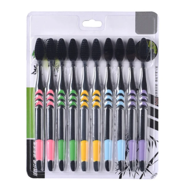 

10PCS/set Ultra Soft Bamboo Charcoal Nano Toothbrush Tooth Brush Dental Care Daily Care SANA889
