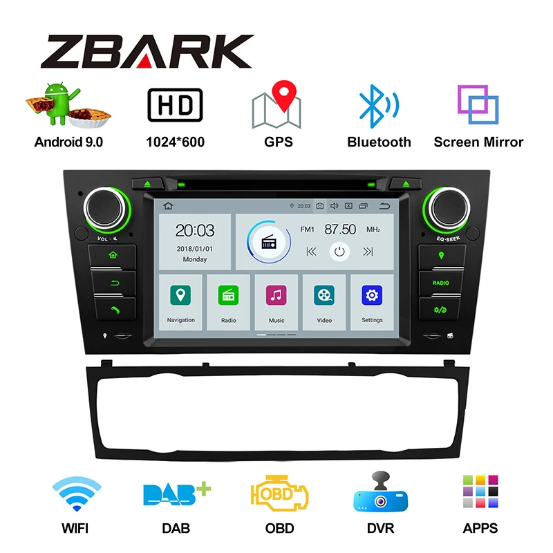 Android 9 0 ram 2GB 2DIN 7 "автомобильный DVD мультимедийный плеер для BMW E90 Sedan E91 Touring 2005 2006