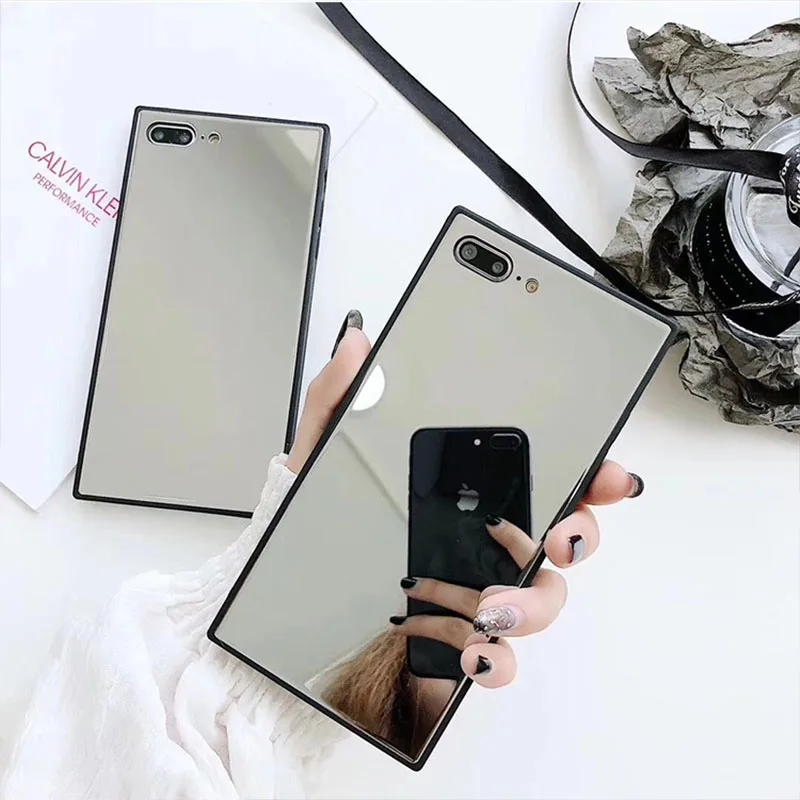 Квадратный зеркальный чехол для iphone 11 Pro Max iPhone 7 X XR XS 6 6s 8 plus стеклянная накладка на