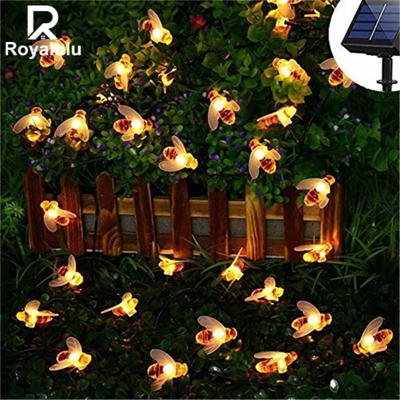 

Уличная водонепроницаемая лампа Royalulu на солнечной батарее, волшебные пчелы, декоративный светильник для сада, забора, патио, милая светодио...