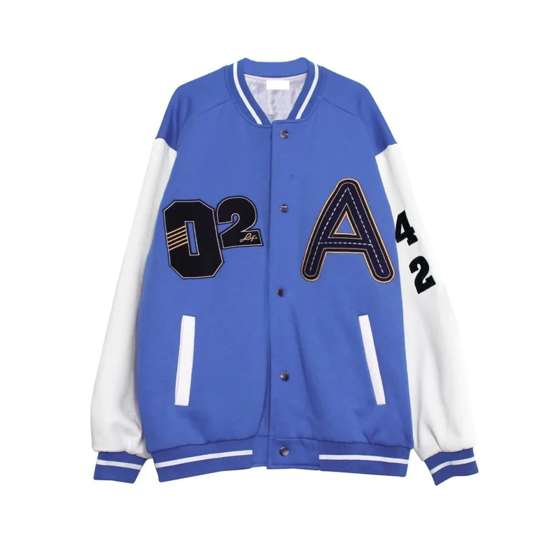 

Hip Hop Varsity Baseball Jacket Mens Embroidery Letters Bomber Jackets Harajuku College Style Coats Oversized Couple Streetwear
