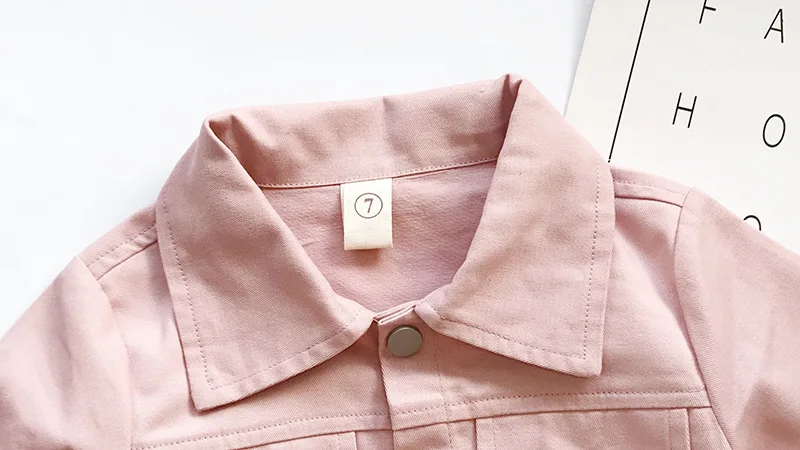 Комплект одежды для маленьких девочек Однотонная куртка с длинными рукавами и