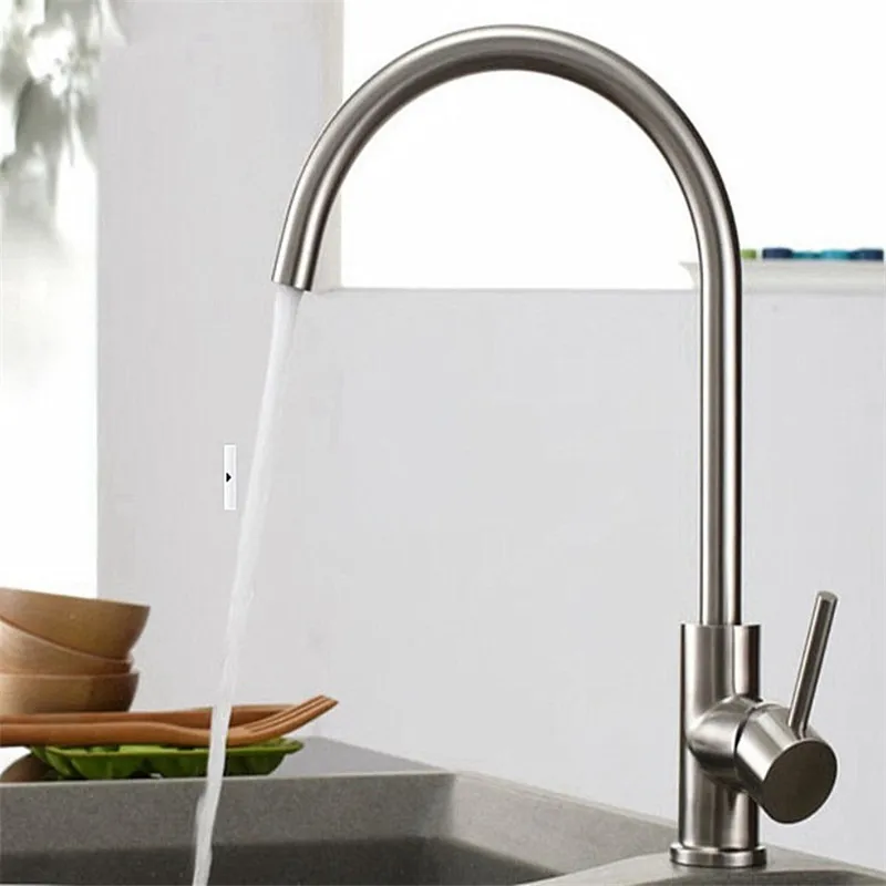 Смеситель для кухни из нержавеющей стали 304 смеситель горячей и холодной воды с