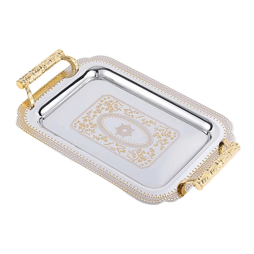 

1Pc Fruit Storage Tray Dish Tray for Kitchen Two Handles Tray Simple Fruit Tray