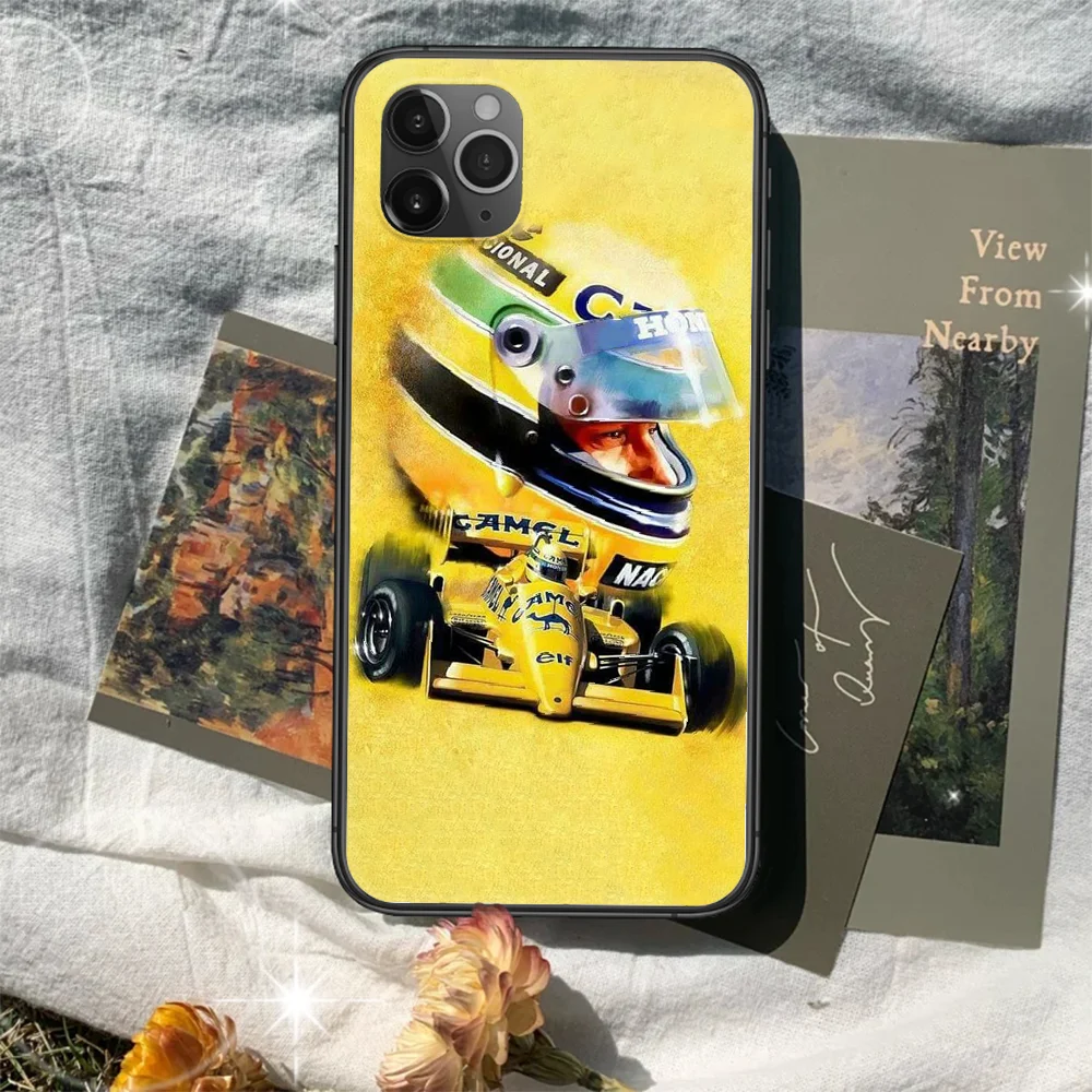 

F1 Ayrton Senna Phone Case Cover Hull For iphone 5 5s se 2020 6 6s 7 8 12 mini plus X XS XR 11 PRO MAX black Etui Painting
