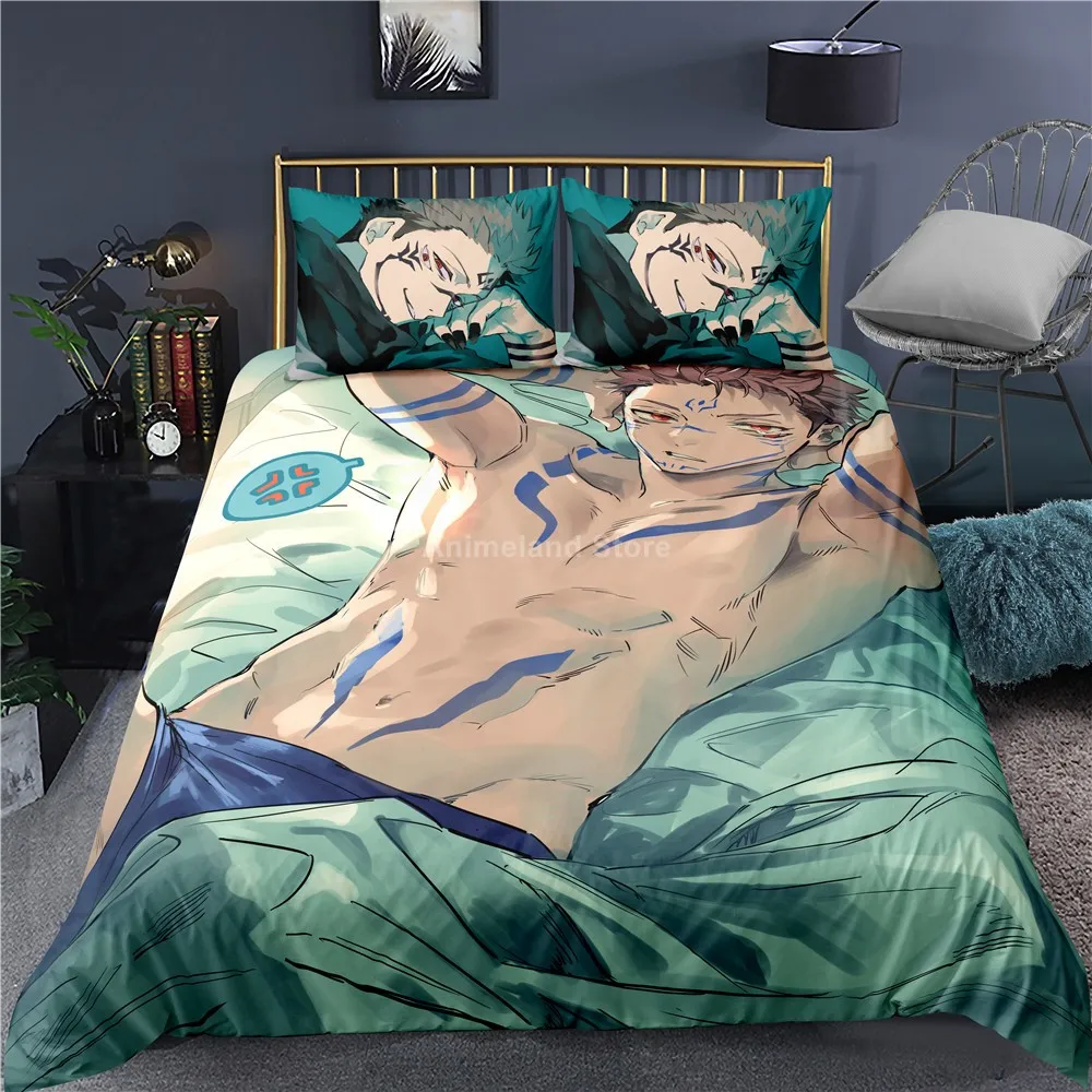 

Jujutsu Kaisen New Anime Comforter Set Children 3d Itadori Yuji Duvet Cover Set King Queen Single Full Size Bedding Set Kids