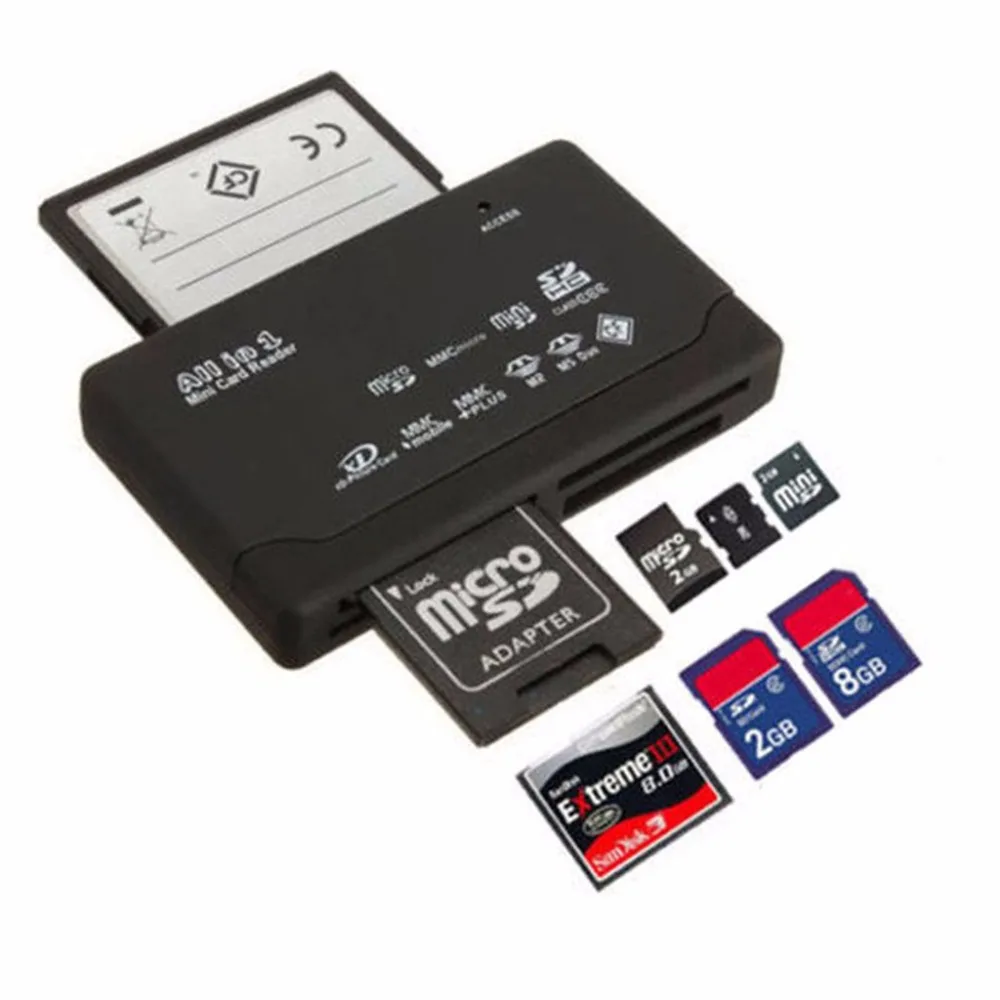 Все в одном считыватель карт памяти для USB внешний мини Micro SD SDHC M2 MMC XD CF|Картридеры|