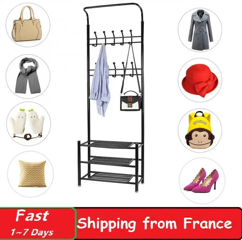 Многоярусная вешалка для обуви металлическая полка пылезащитная пальто
