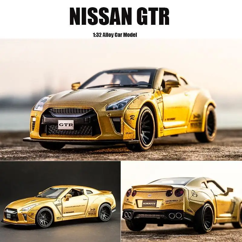 Модель литая автомобиля Nissan GTR в масштабе 1:32 Игрушечная модель Детская машина для