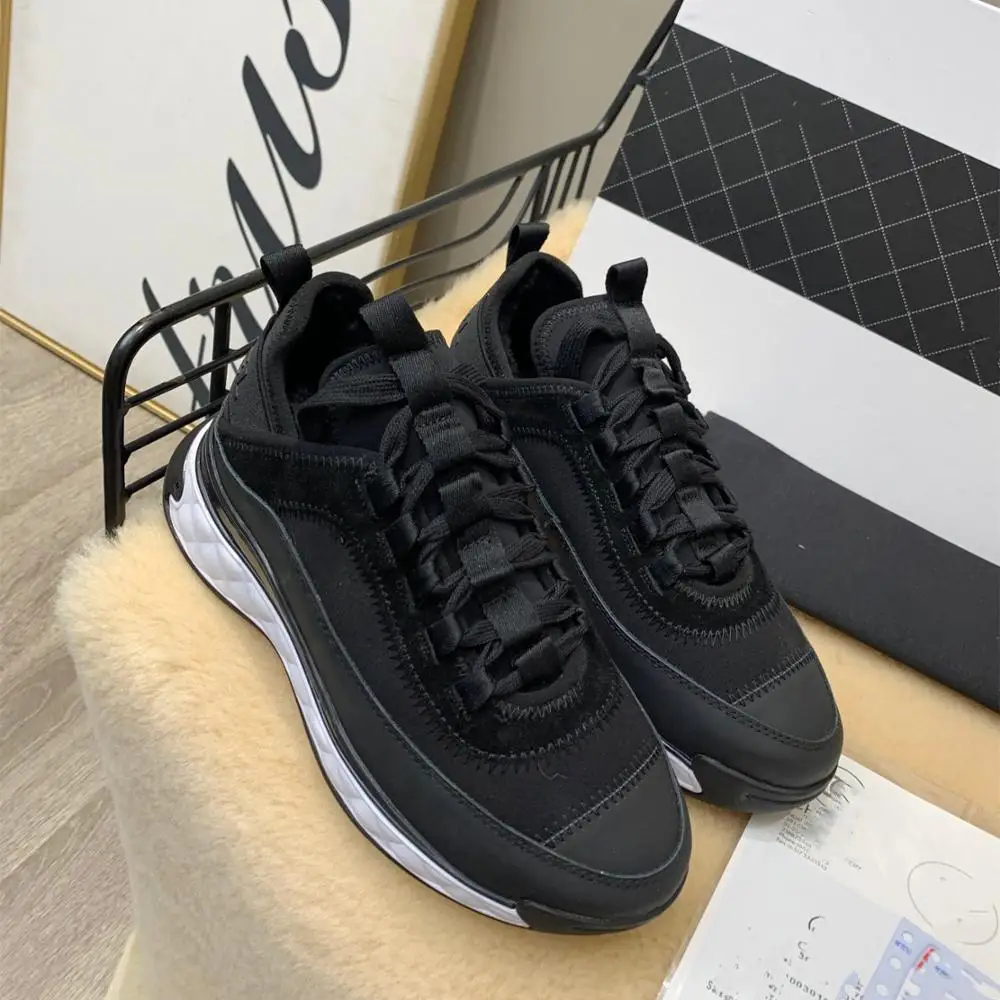 

Prowow Sneakers for Women Lace Up Mixed Colors Plus Wool Casual ShoesWinter New Luxury Brand Fashion Designer Woman Shoes