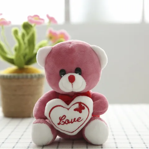 Kawaii Мини медведь плюшевые игрушки плюшевый мишка с сердцем кукла прекрасный подарок для девочек детский подарок на день Святого Валентина