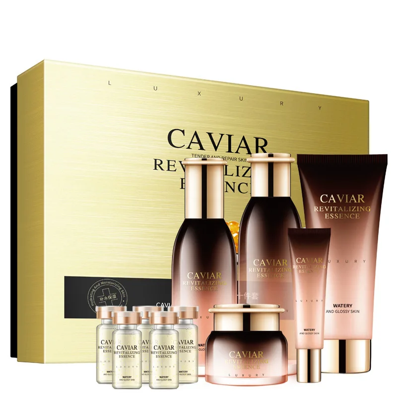 

Facial Skin Care Sets Caviar Essence Toner Lotion Eye Cream Serum Cleanser Anti Aging Hydrating Moisturizing Cosmetics 10PCS M