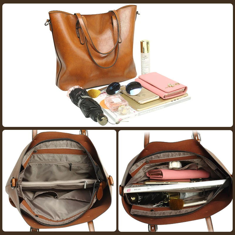 concise soft pu women shoulder bags retro large handbags female casual high quality totes ladies office messenger bag for women free global shipping