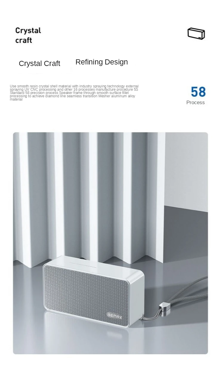 

Desktop Portable Bluetooth Speaker Crystal Shell with Voice Feature Wireless Bluetooth Built-in Microphone HD Voice Call