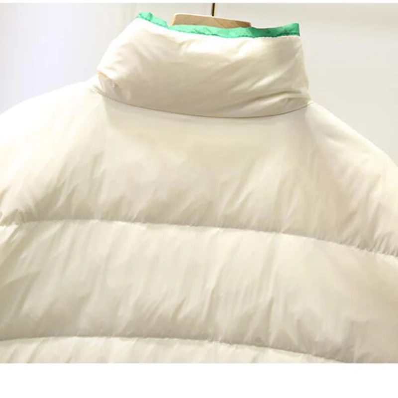 Женский пуховик на белом утином пуху 90% зимняя куртка свободного кроя длинный со