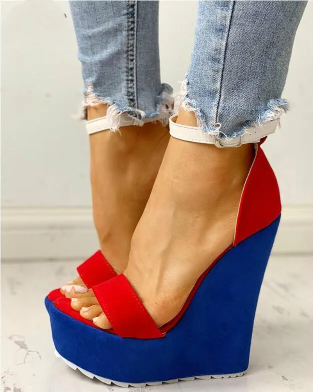 

2020 New Sexy Women Wedges Sandals Summer Mixed Colors Platform Sandals Women Casual Shoes High Heel Sandalias Mujer