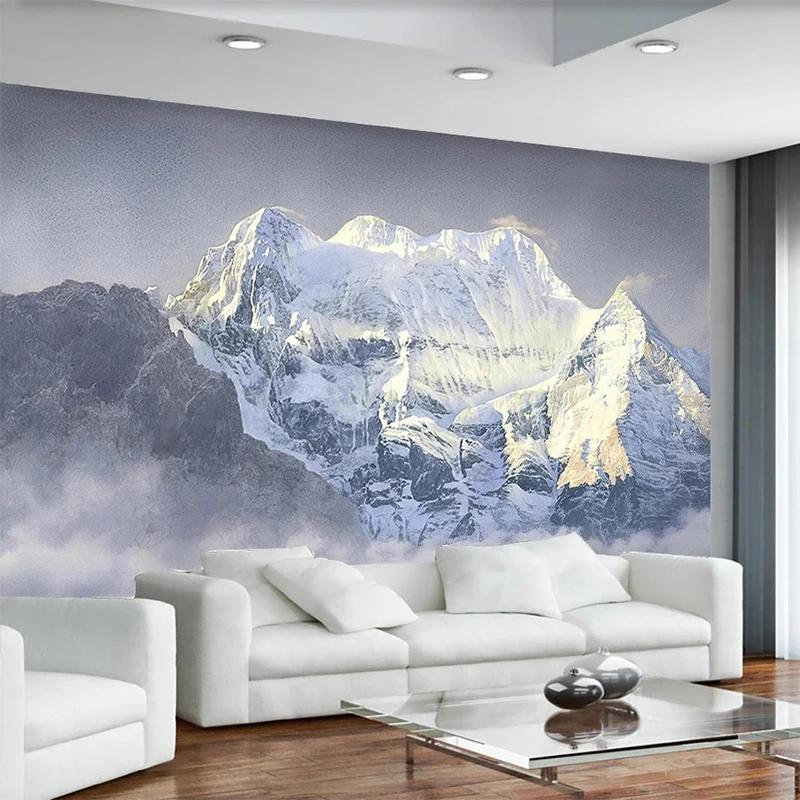 

Custom Mural Wallpaper 3D Snow Mountain Scenery Living Room Background Wall Living Room Bedroom Home Decor Papel De Parede Sala