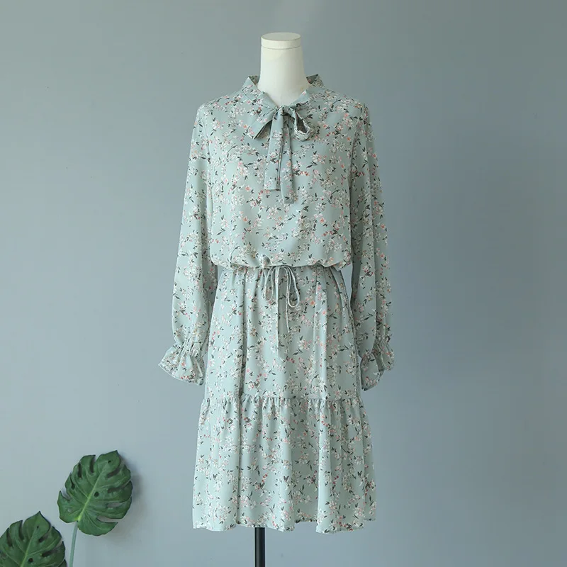 Новинка 2019 темпераментное женское шифоновое приталенное платье со стоячим